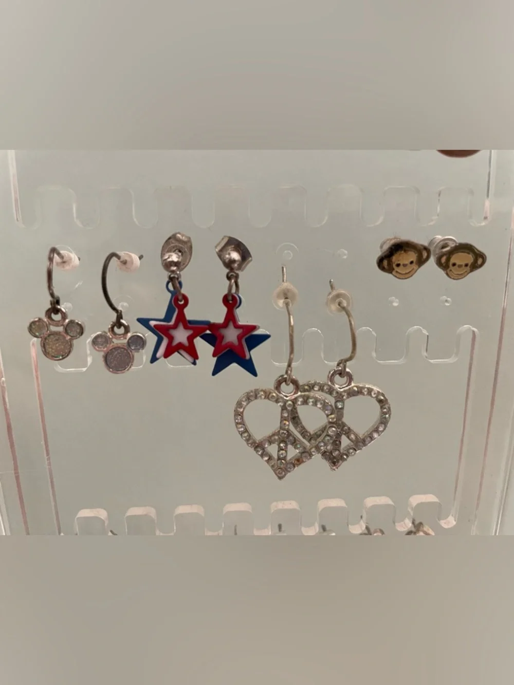 20 pairs children earrings & clear Acrylic Organizer, Multiple Transparent